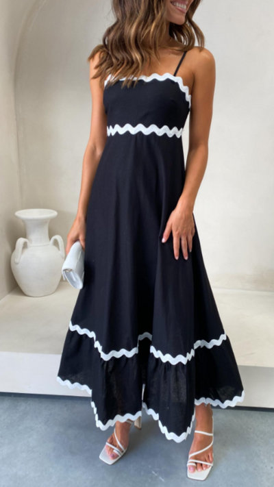Vestido largo negro sofisticado de Ric Rac | Bella Brisa