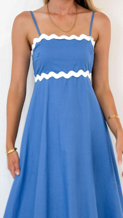 Vestido largo azul marino sofisticado de Ric Rac