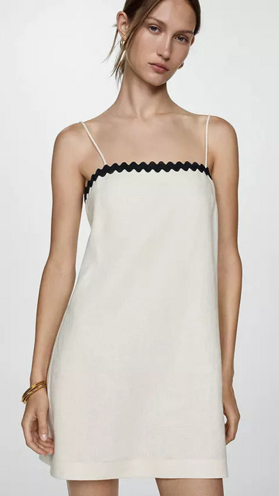 Elisa - Vestido mini casual blanco | Bella Brisa