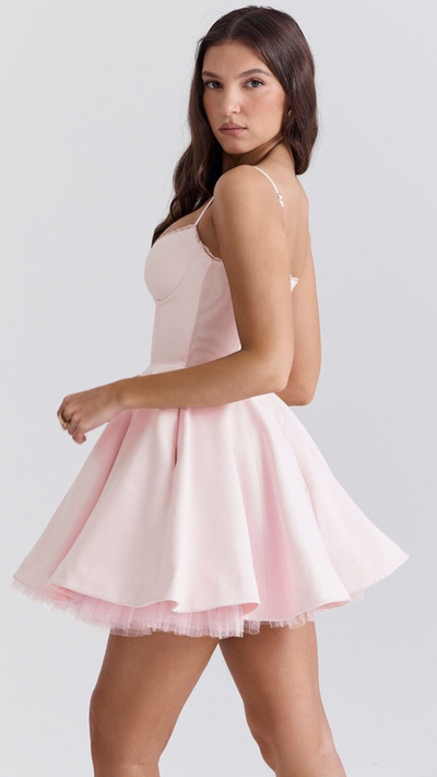 Vestido corto Madeline bailarina Rosa | Bella Brisa