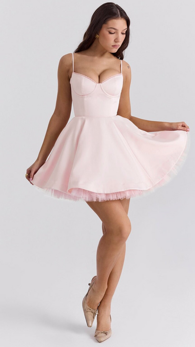 Vestido corto Madeline bailarina Rosa | Bella Brisa