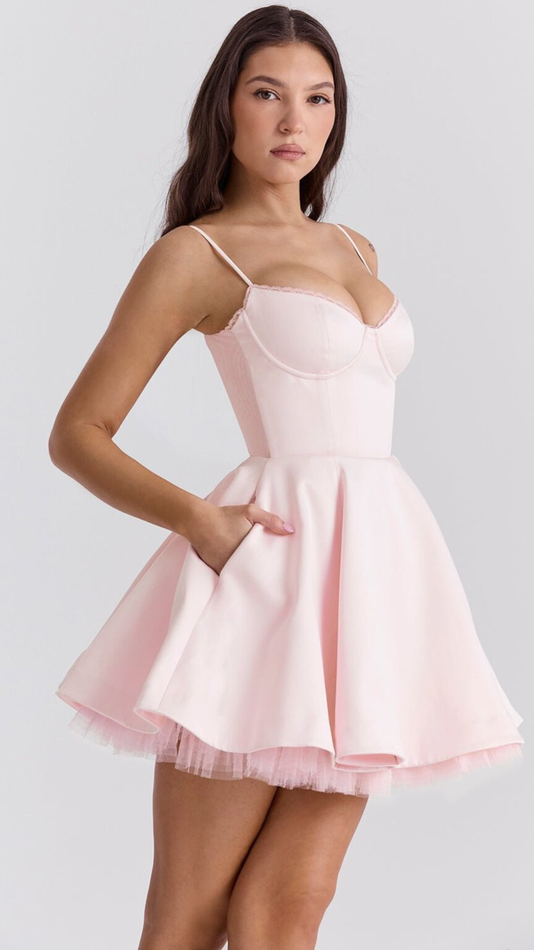 Vestido corto Madeline bailarina Rosa | Bella Brisa