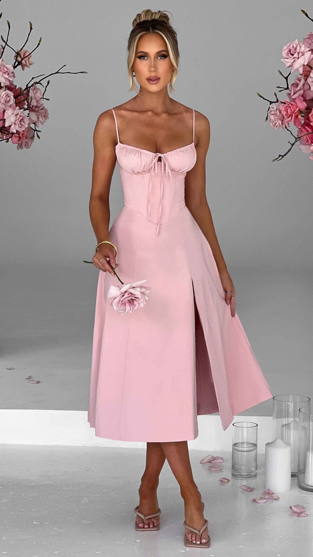 Vestido midi Delilah Rosa | Bella Brisa