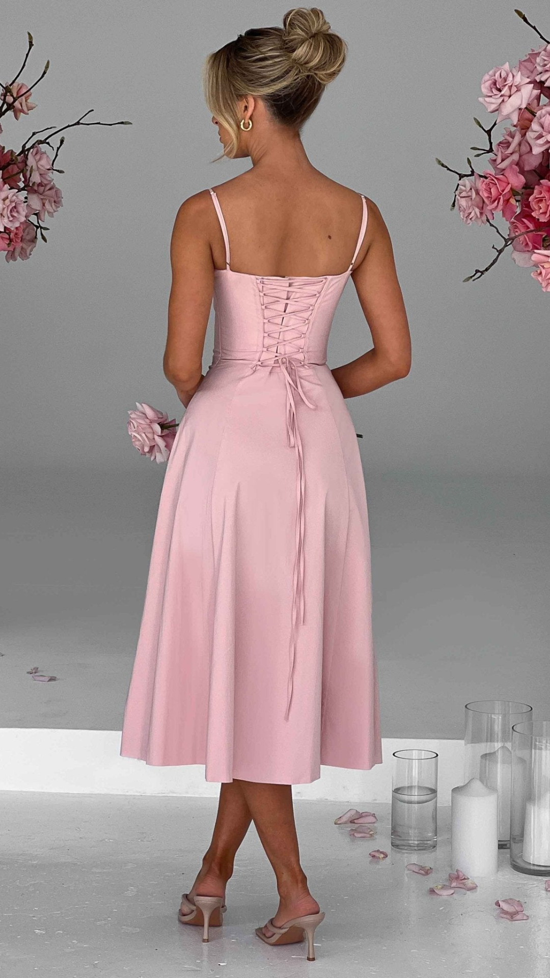 Vestido midi Delilah Rosa | Bella Brisa