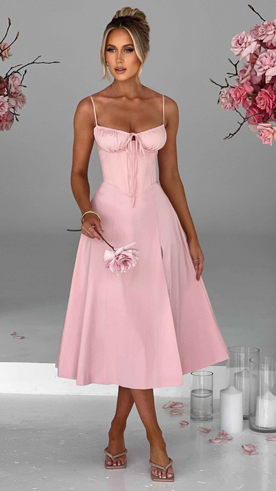 Vestido midi Delilah Rosa | Bella Brisa