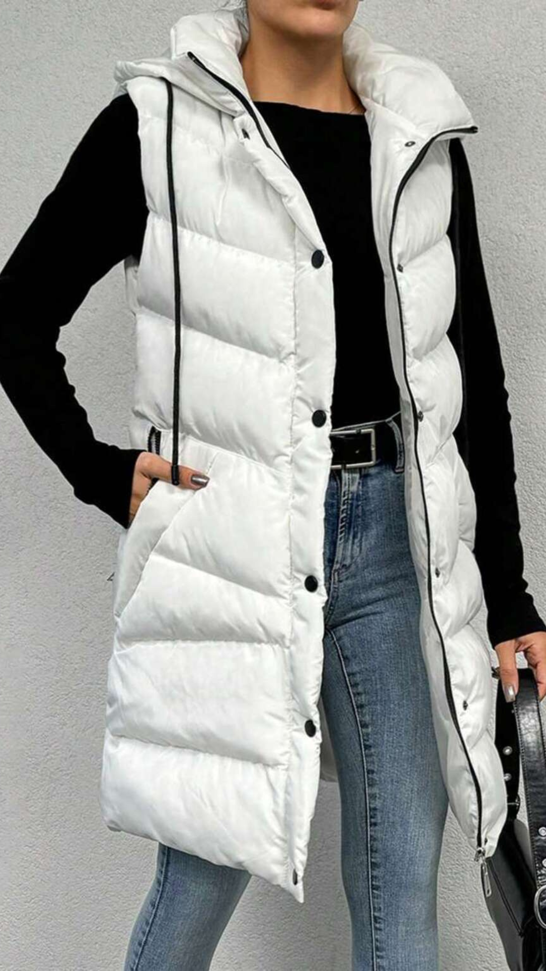 Chaqueta acolchada larga sin mangas | Bella Brisa