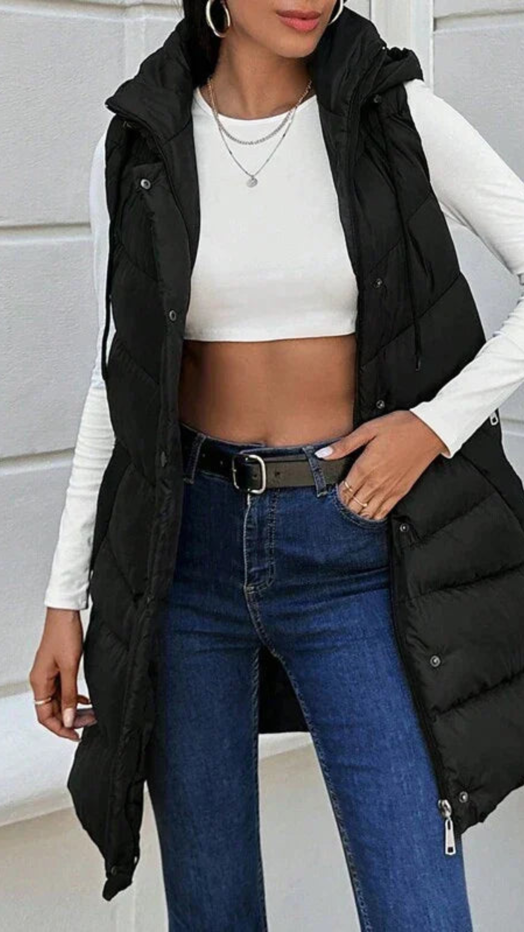 Chaqueta acolchada larga sin mangas | Bella Brisa
