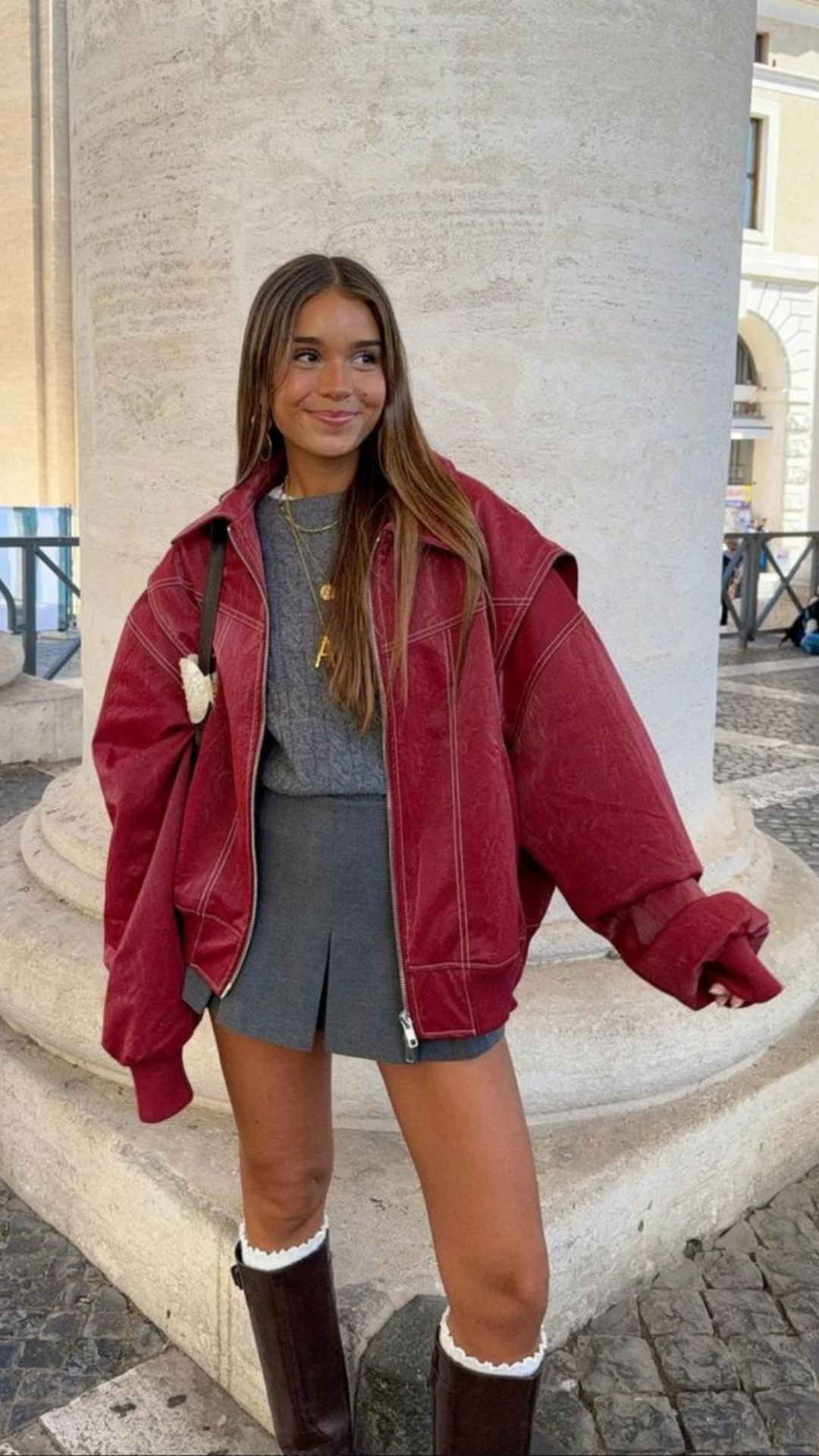 Chaqueta de Cuero Oversize | Bella Brisa