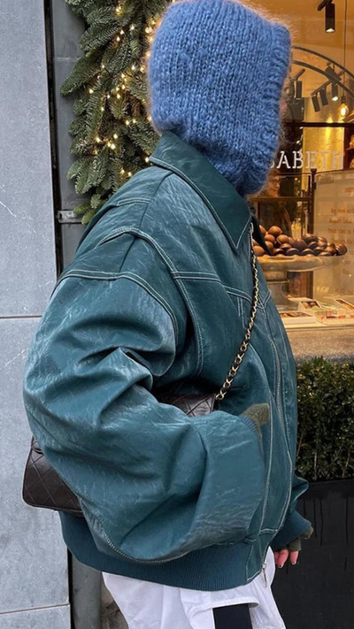 Chaqueta de Cuero Oversize | Bella Brisa