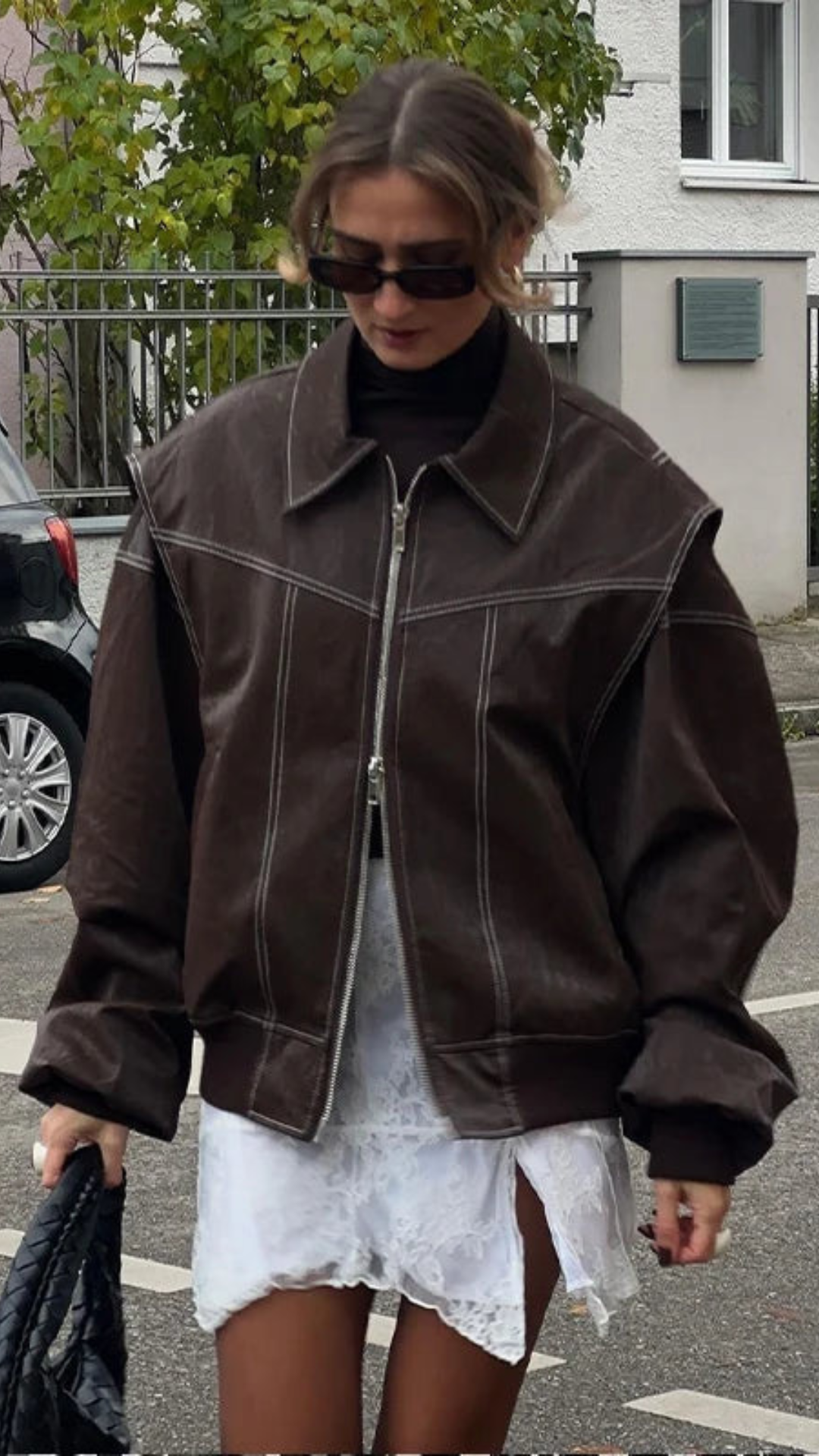 Chaqueta de Cuero Oversize | Bella Brisa
