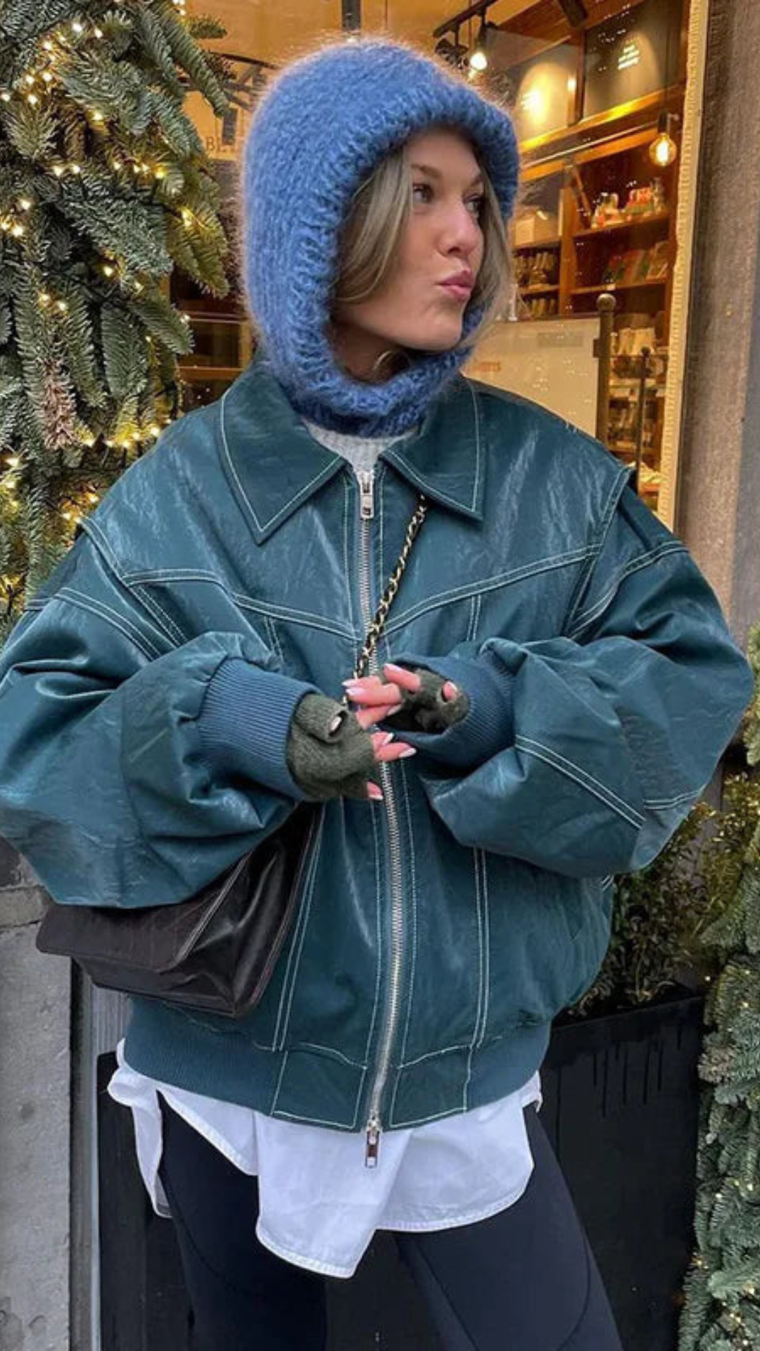 Chaqueta de Cuero Oversize | Bella Brisa