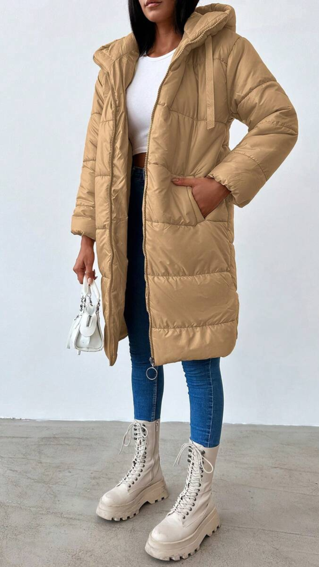 Chaquetón impermeable largo con bolsillos | Bella Brisa