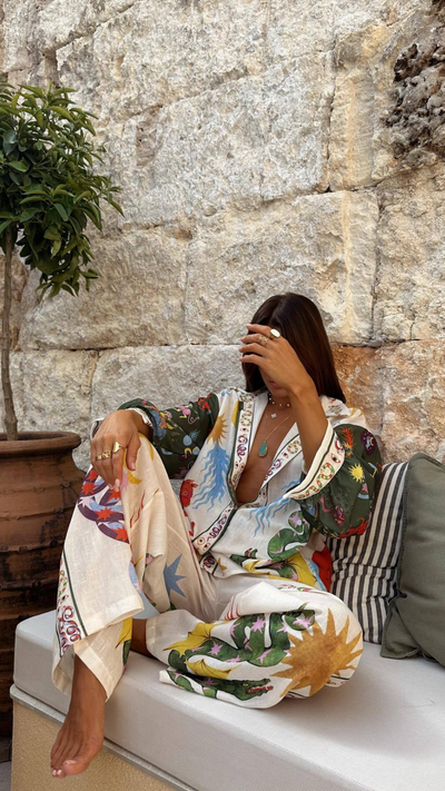 Conjunto Lucille de Camisa y Pantalón con Estampado Bohemio | Bella Brisa