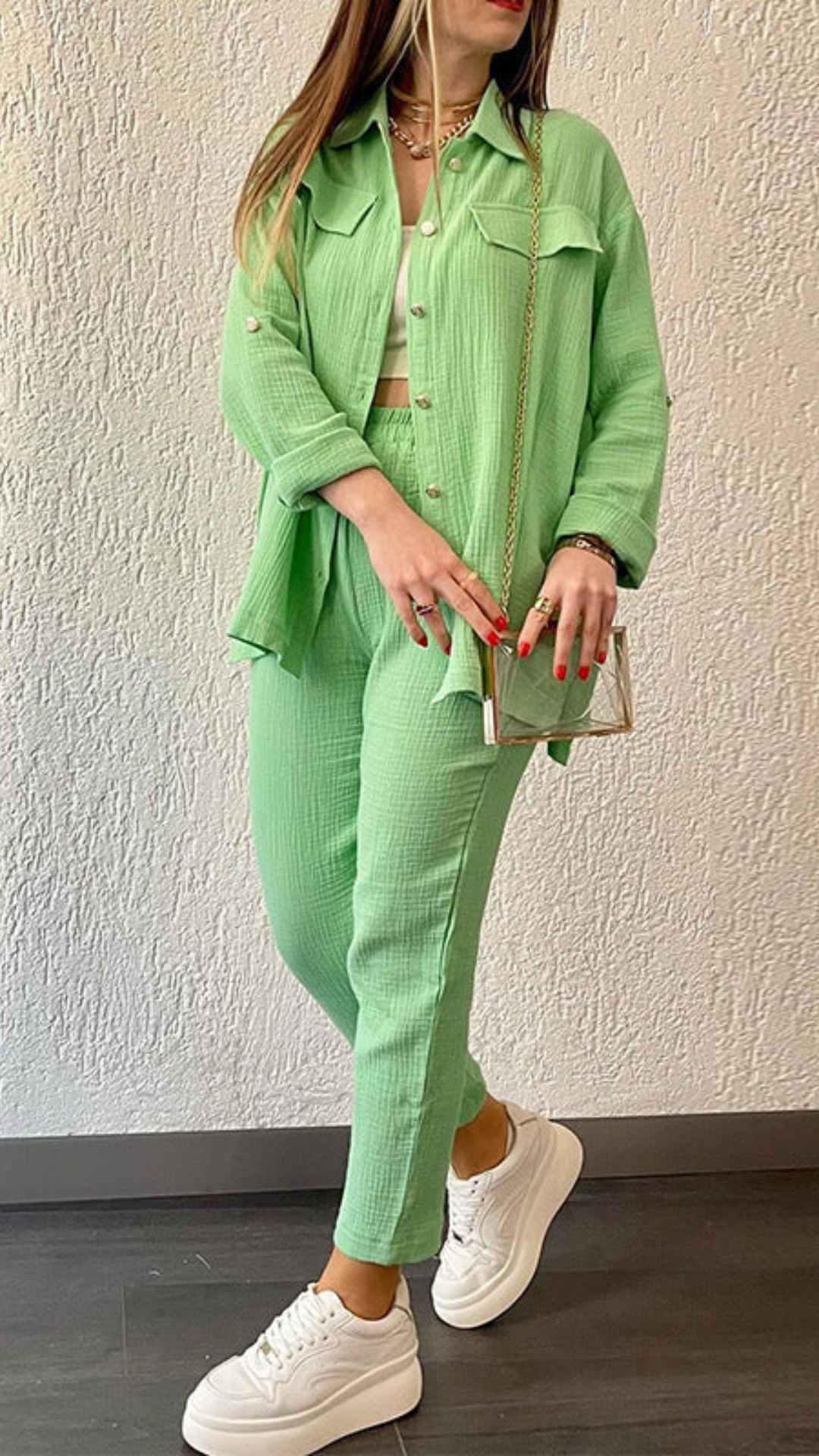 Conjunto de camisa y pantalón casual Ella | Bella Brisa