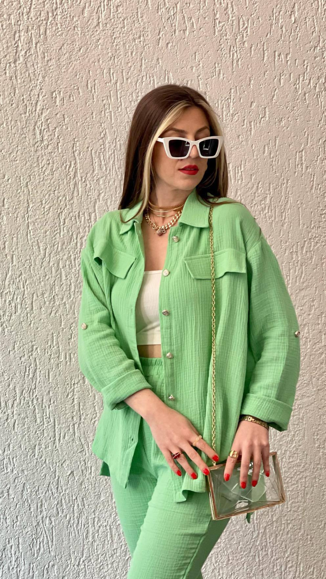 Conjunto de camisa y pantalón casual Ella | Bella Brisa