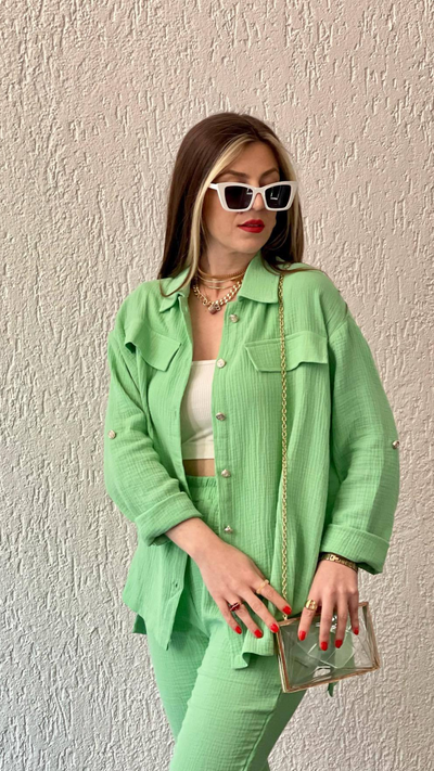 Conjunto de camisa y pantalón casual Ella | Bella Brisa