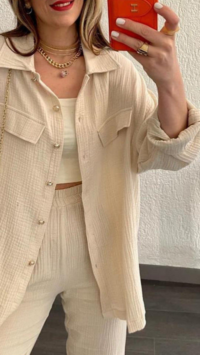 Conjunto de camisa y pantalón casual Ella | Bella Brisa