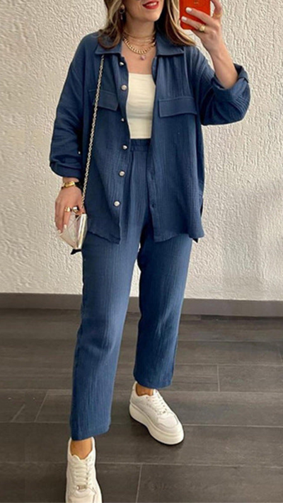 Conjunto de camisa y pantalón casual Ella | Bella Brisa