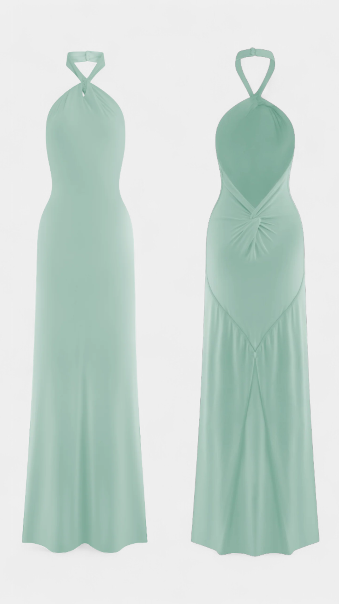 Trinity Vestido Halter Ajustado con Fruncido y Espalda Descubierta | Bella Brisa