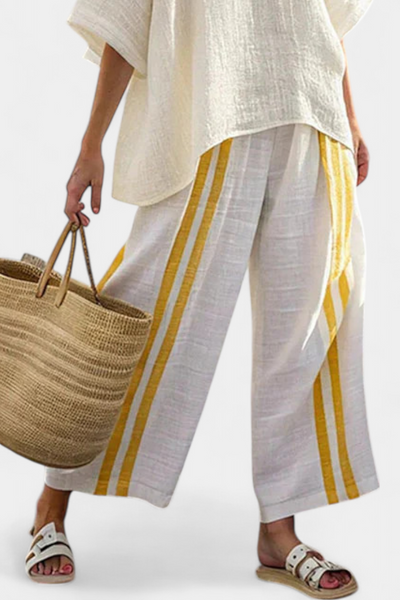 Bella Brisa™ |  Conjunto Mediterráneo Con Rayas Amarillas