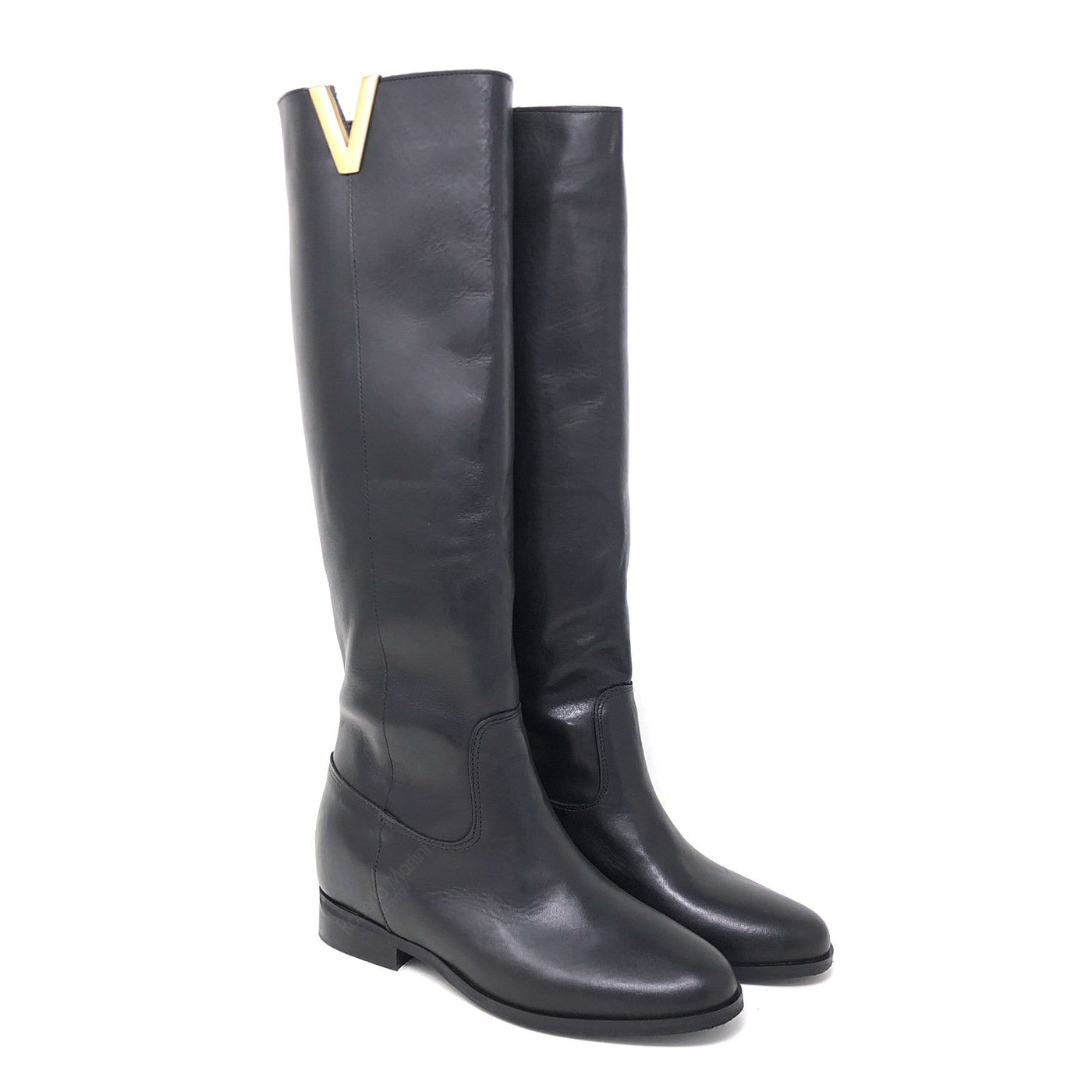 Bota alta Lauren detalle V en oro | Bella Brisa