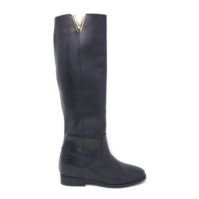 Bota alta Lauren detalle V en oro | Bella Brisa